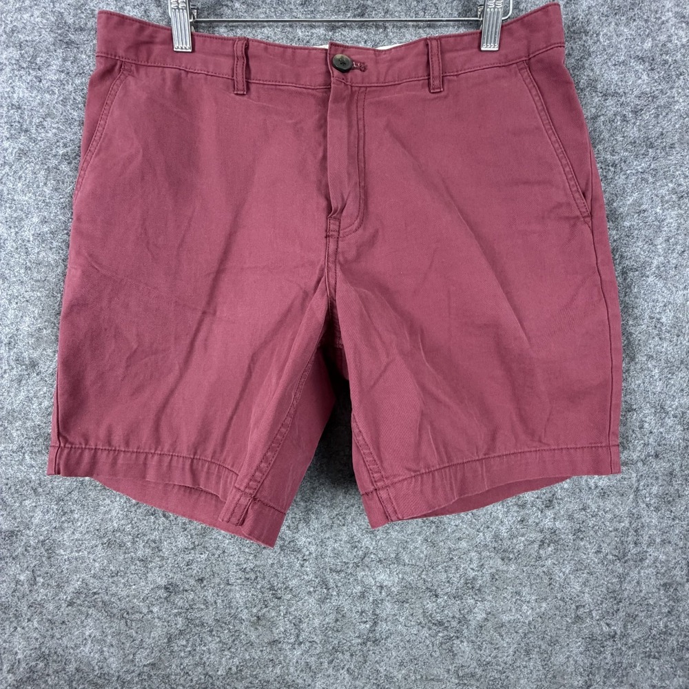 Jack Threads Chino Shorts Mens 33 Burgundy Cotton Flat Front Slash Pocket Resort